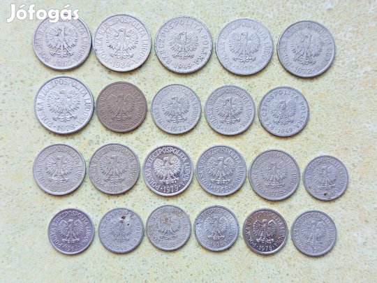Lengyelország 22 db Különböző Érme 10 20 50 Groszy 1949-1984