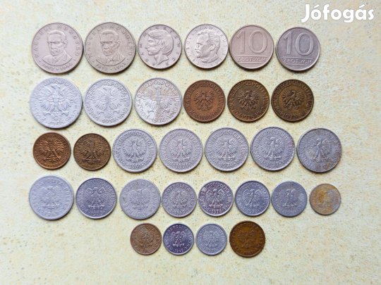 Lengyelország 31 db Különböző Érme Groszy és Zloty Zlotyi 1949-1988
