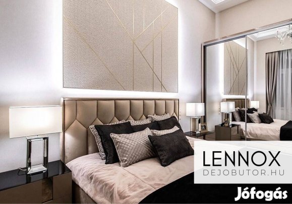 Lennox franciaágy 160x200 cm ágybetét + ágyneműtartó komplett drapp