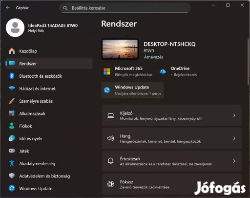 Lenovo Ideapad 3 (WIN11 / 8GB / 256GB / AMD Ryzen 3 325) 14ADA05 81W0
