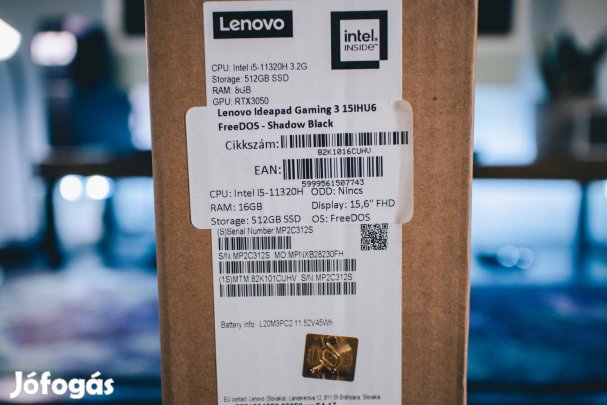 Lenovo Ideapad Gaming 3 82K101Cuhv notebook, bontatlan