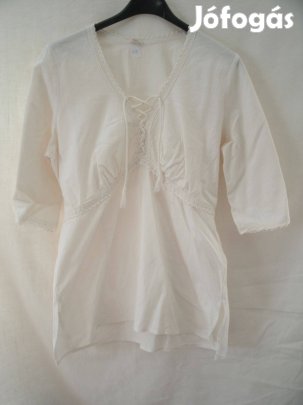Lenvászon fehér blúz elől, hátul megkötővel L méret