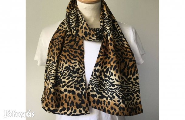 Leopárd mintás sál, kendő 30x140 cm