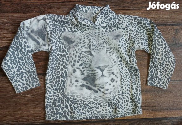 Leopárdmintás garbós nyakú felső