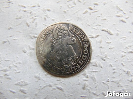 Leopold Lipót ezüst XV krajcár 1675 K.B. Körmöcbánya