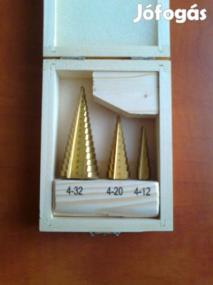 Lépcsős fúró készlet 3 db-os