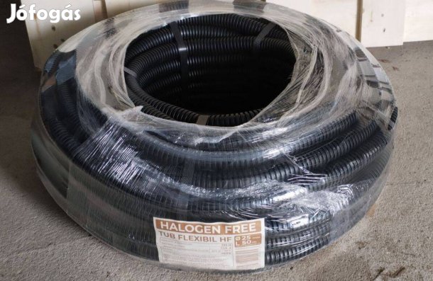 Lépésálló fekete gégecső 25mm 50m