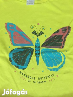 Lepkés, pillangós Decathlon kislány póló - 5-6 év, 113-122