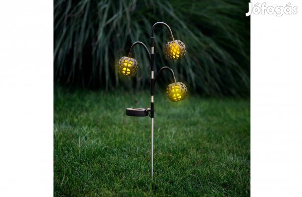Leszúrható Szolár lámpa - lánghatással - 5 gömb - 7 cm - 30 LED