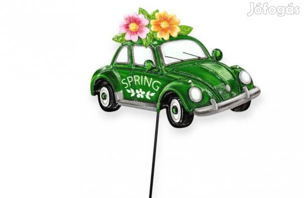 Leszúrható kerti dekor zöld autó 61 cm