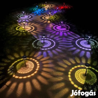 Leszúrható szolár lámpa - 1 + 1 melegfehér / RGB SMD LED - fekete