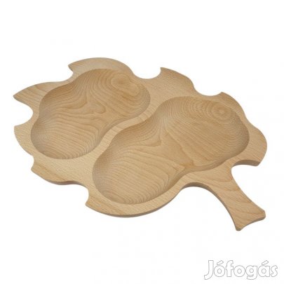 Levél formájú bükkfa tálaló
