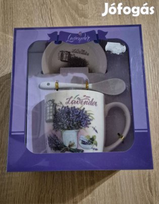 Levendula csokrok bögre szett új bontatlan csomagolás A01