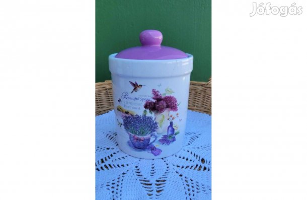 Levendula mintás fajansz fűszer tartó