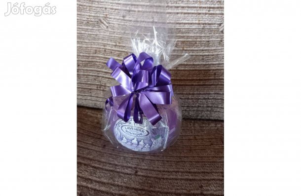 Levendulás gömb alakú mécsestartó 10x10 cm + mécses - Új