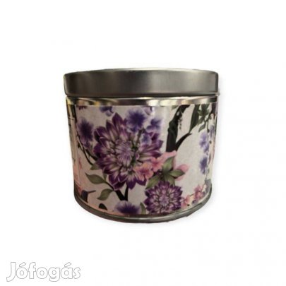 Levendulás illatos díszgyertya fém dobozban 7,5 cm