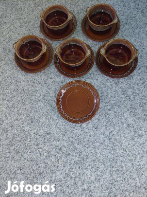 Leveses tál csészével, 5 db