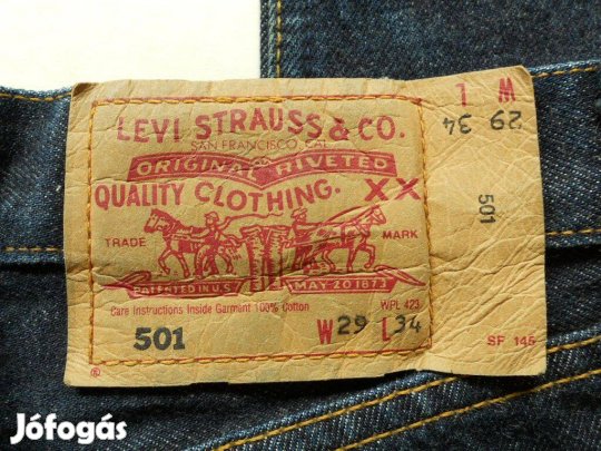 Levis 501 005010101 W29L34 - sötétkék gombos 73/109cm