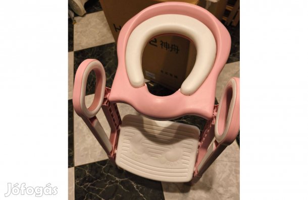 Leziter lépcsős WC szűkítő rózsaszín csajos használt szép állapotban