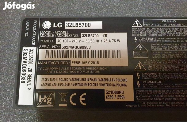 Lg 32LB5700 Smart LED tv LED hibás eladó