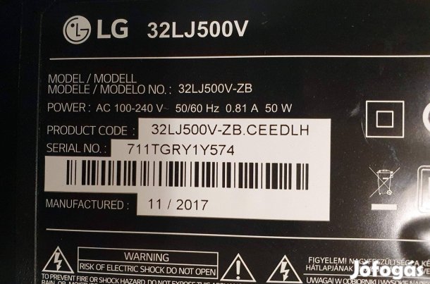 Lg 32LJ500V LED tv mainboard és tcon 32T42-Cok CTRL BD