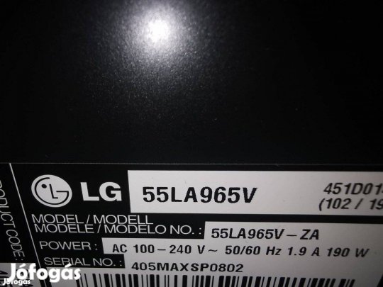 Lg 55la965v. Led Tv. Hibás!!!!!