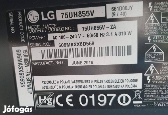 Lg 75UH855V LED tv hangszóró párban EAB63908705 EAB63908706