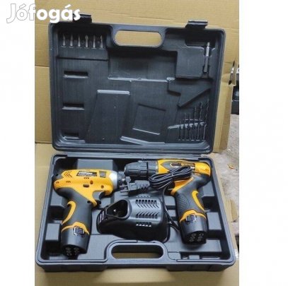 Li-ion 18V akkumulátoros Fúrógép, és Csavarbehajtó, töltővel, 2db gép