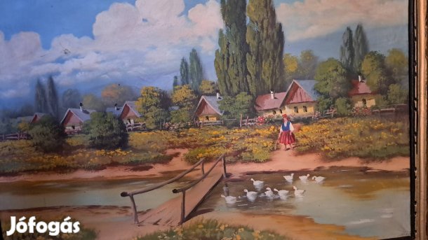 Libás lány festmény Miklós Árpád