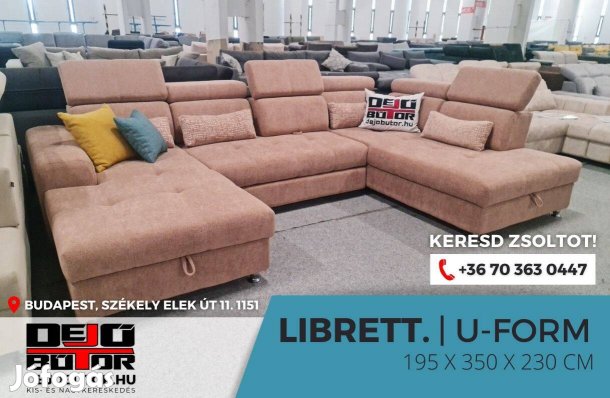 Libretto sarok kanapé bútor ülőgarnitúra 350x195x230 cm ualak drappos