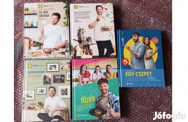 Lidl 1-5 szakácskönyv teljes sorozat új állapotú