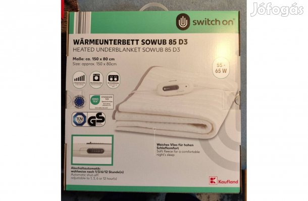 Lidl elektromos takaró/ágybetét,80 × 150 cm,6 fokozat, bontatlan új!