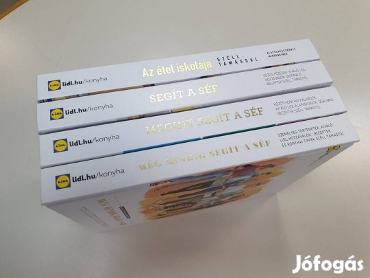 Lidl-s hiper super trendi aranyozott szakácskönyvek olvasatlanok