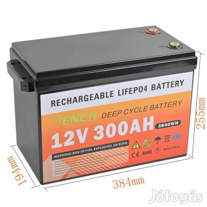 Lifepo4 12V 300Ah Új