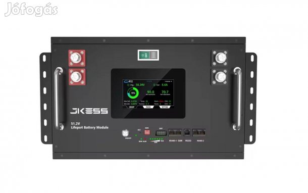 Lifepo4 51.2V-48V akkuház, DIY box. JK 200A BMS és kijelző
