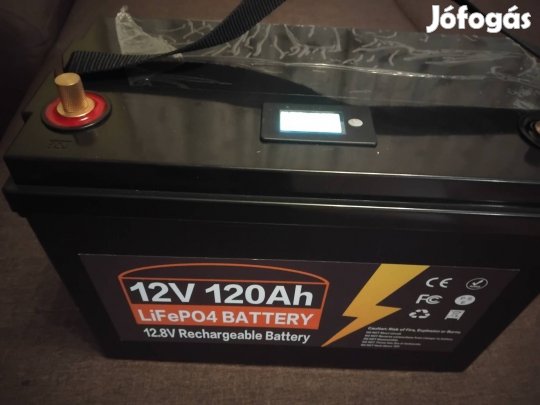 Lifepo4 Munka akksi 12v 120 AH+Ajándék töltő 