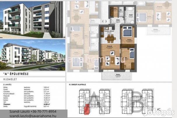 Liftes házban, 2 szoba + nappalis, újépítésű lakás foglalható,