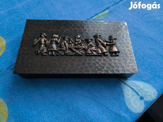 Lignifer ISZ vörösréz régi cigarettatartó kártyadoboz