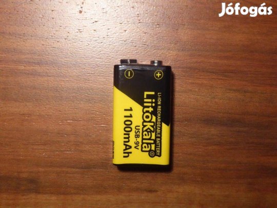Liitokala 9 V 1100 mAh újratölthető akku