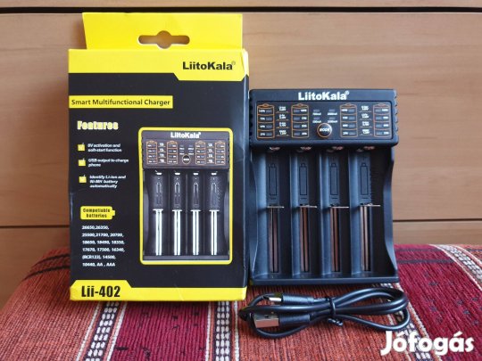 Liitokala multi akku akkumulátor USB töltő AA AAA 18650 stb. Új