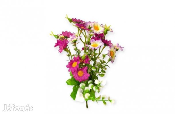 Lila árnyalatú dekorációs művirágcsokor 35 cm