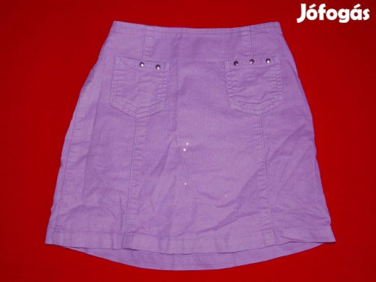 Lila csillogós gumis derekú kord szoknya 122-es, 7 évesre