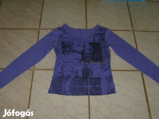 Lila és sötétzöld pamut sztreccs poló 38-as - Új