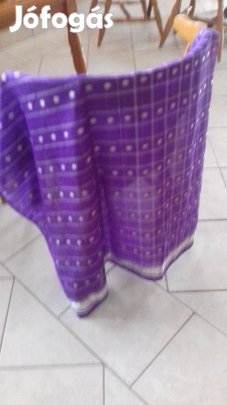 Lila ezüst mintás alkalmi női sál de lehet strandruha is 110x170cm