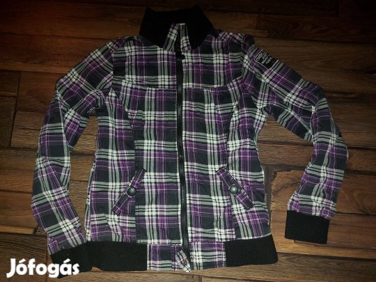 Lila kockás átmeneti kabát
