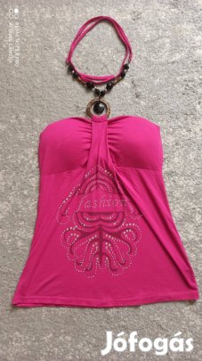 Lila nyakba kötős szivacsos top