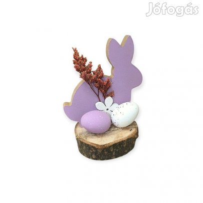 Lila nyúl húsvéti fa dísz tojásokkal 10cm