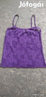 Lila pántos csipke top