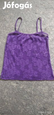 Lila pántos sztreccses csipke top