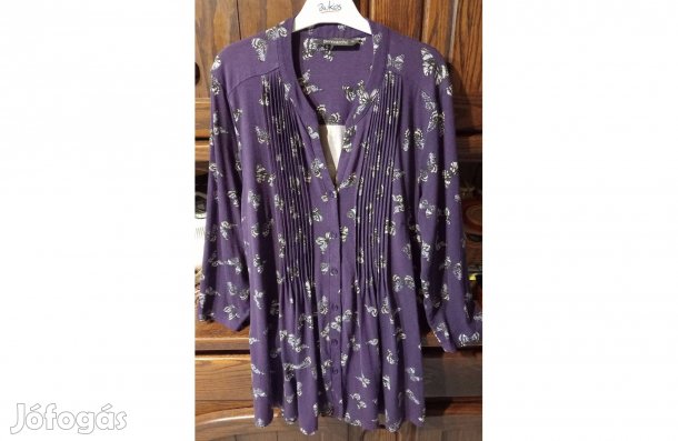 Lila pillangós sztreccs pamut tunika 42-es - Újszerű
